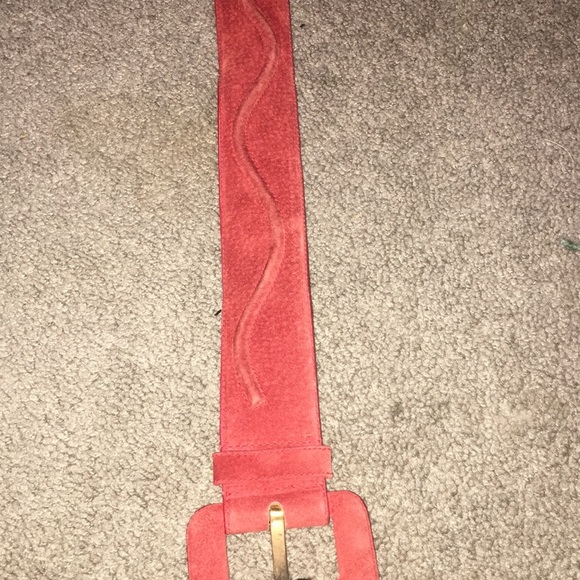 Vintage New Harve Benard Red Suede Leather Belt - Picture 5 of 5